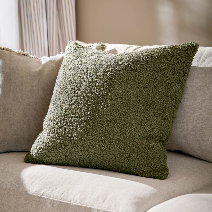 Housse de coussin bouclé