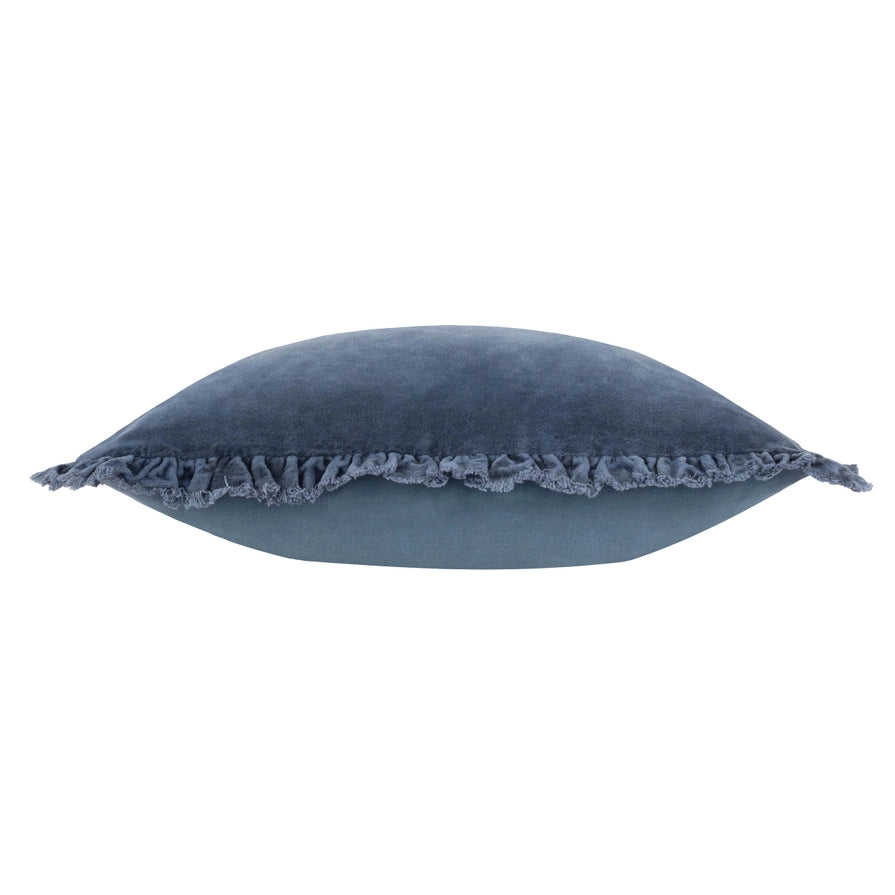 Housse de coussin velours et volants
