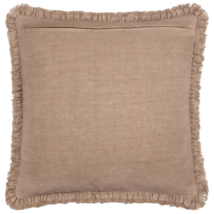 Housse de coussin velours et volants