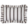 Housse de coussin rayée à volants, rectangulaire