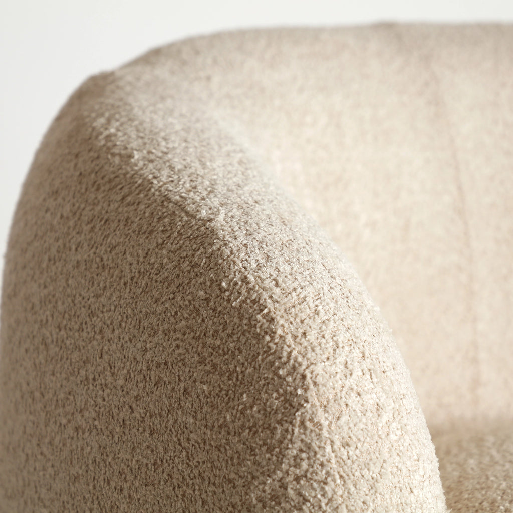 Fauteuil en coton bouclé crème