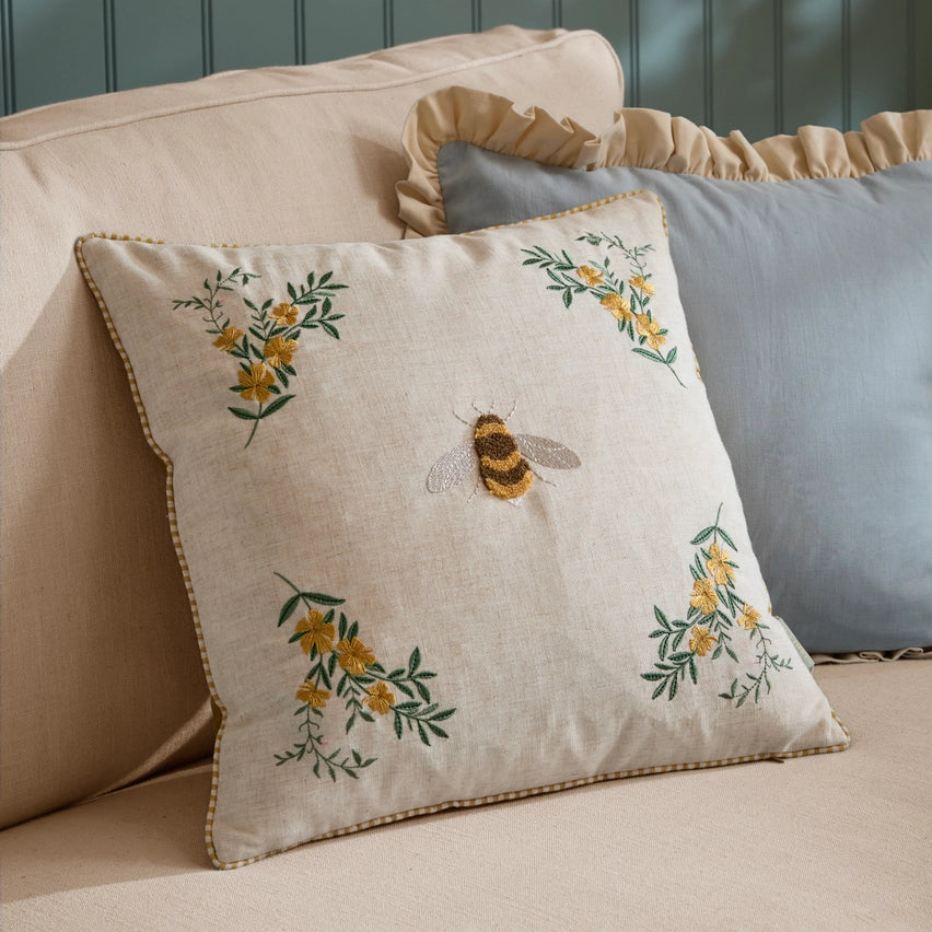 Housse de coussin tufté, Abeille