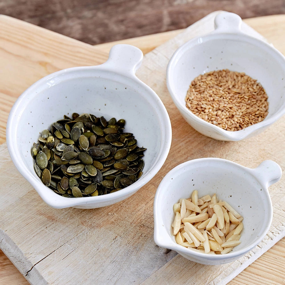 Trio de 3 bols mesure en grès