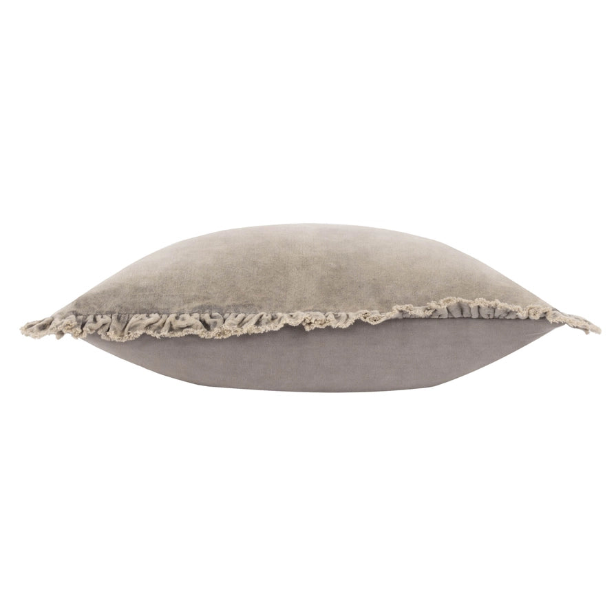 Housse de coussin velours et volants