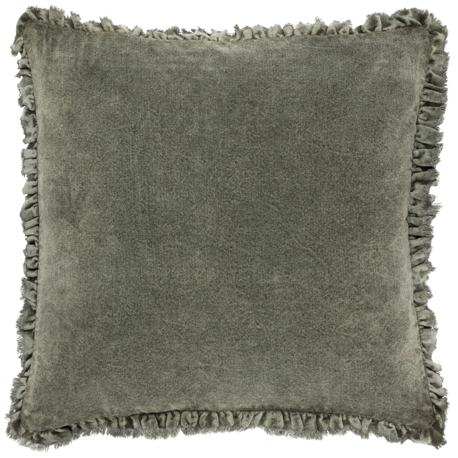 Housse de coussin velours et volants