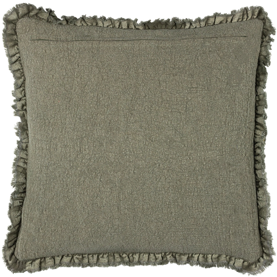 Housse de coussin velours et volants