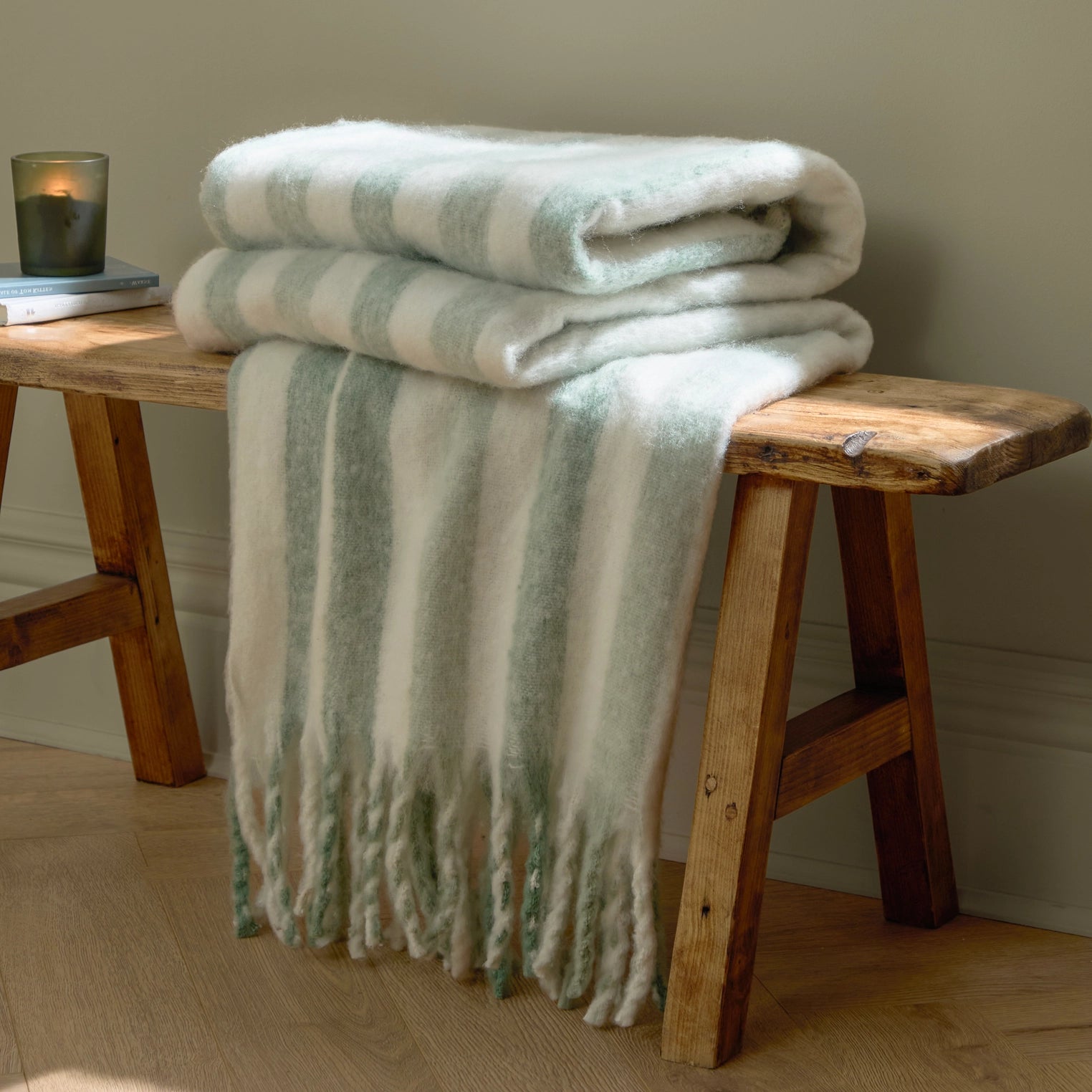 Plaid gris et vert