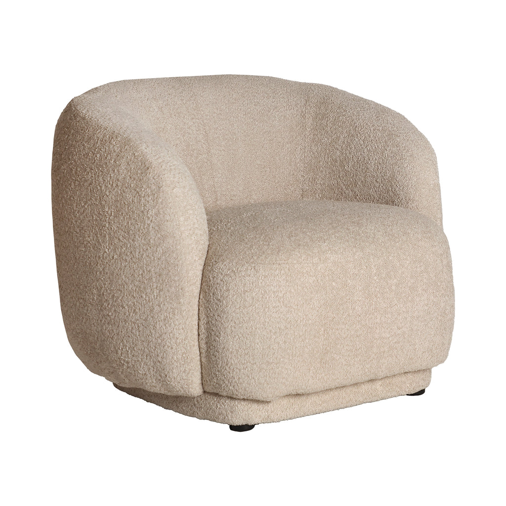 Fauteuil en coton bouclé crème