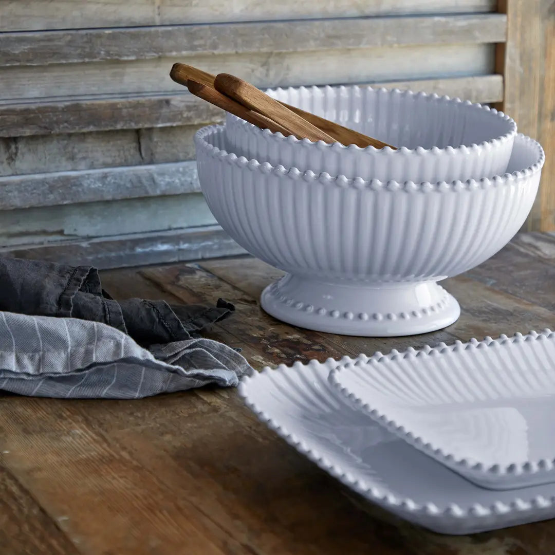 Centre de table en grès blanc