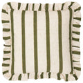 Housse de coussin rayée à volants