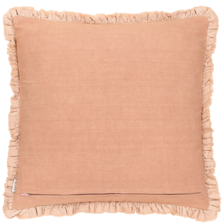Housse de coussin velours et volants
