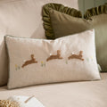 Housse de coussin tufté, Lièvres